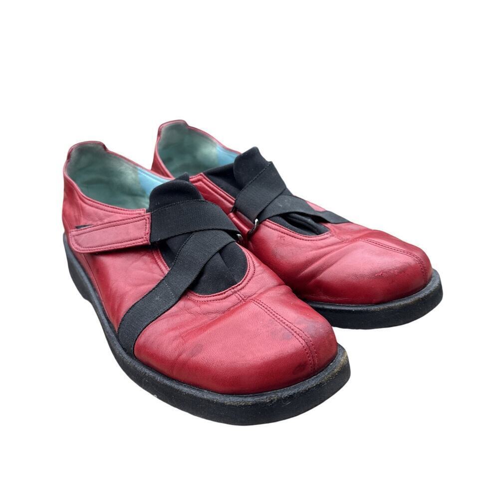 Thierry Rabotin Red and Black Leather Shoes Size Approx 10 Wide See Pics Measure